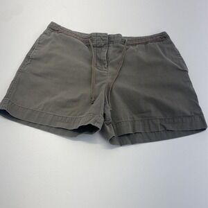J Crew Shorts Womens Low Fit Tie Waist Pockets Cotton Olive Green Size 6‎